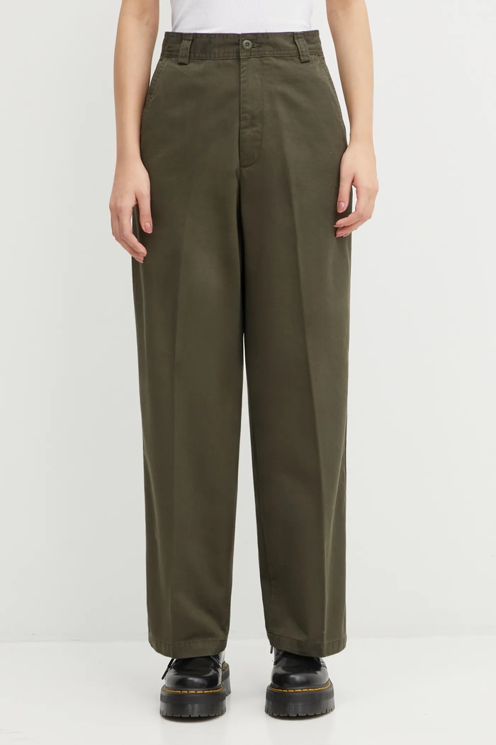 Памучен панталон Carhartt WIP W' Novi Pant памук зелен I035683.6306
