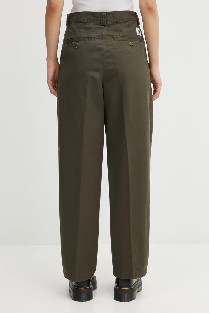 Дрехи Памучен панталон Carhartt WIP W' Novi Pant I035683.6306 зелен