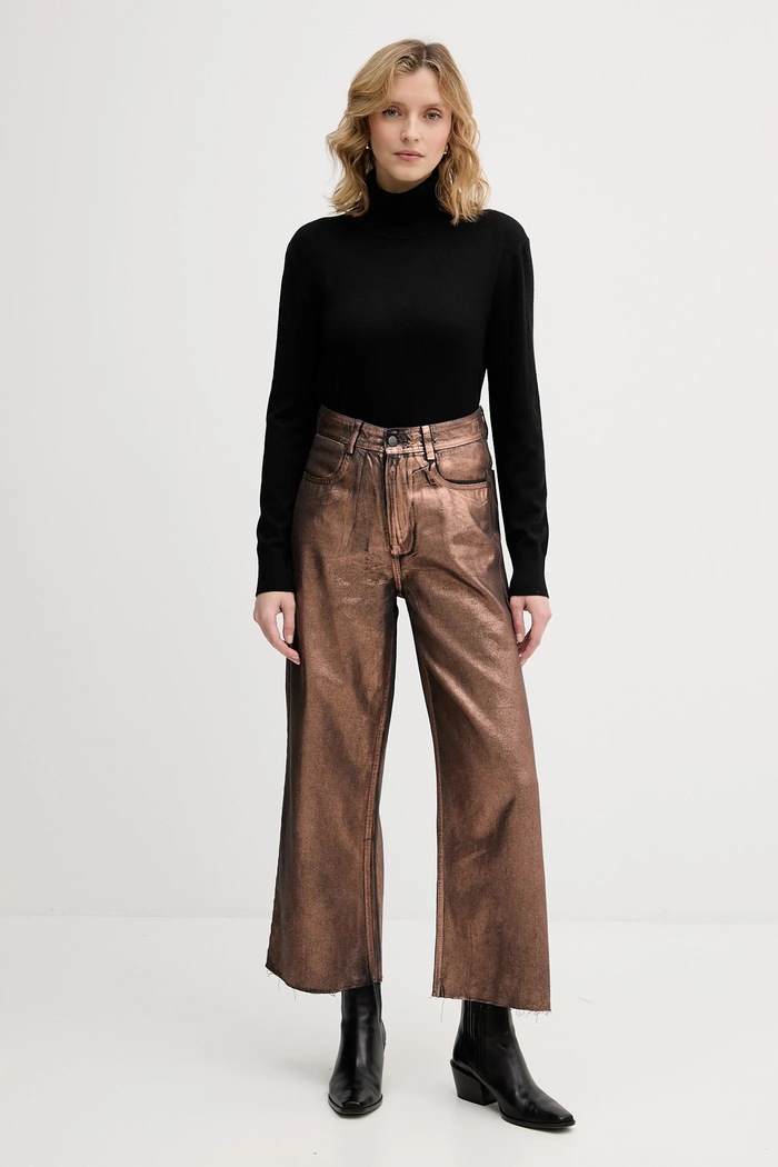 Kavbojke United Colors of Benetton 48UHDE02M zlata AW25