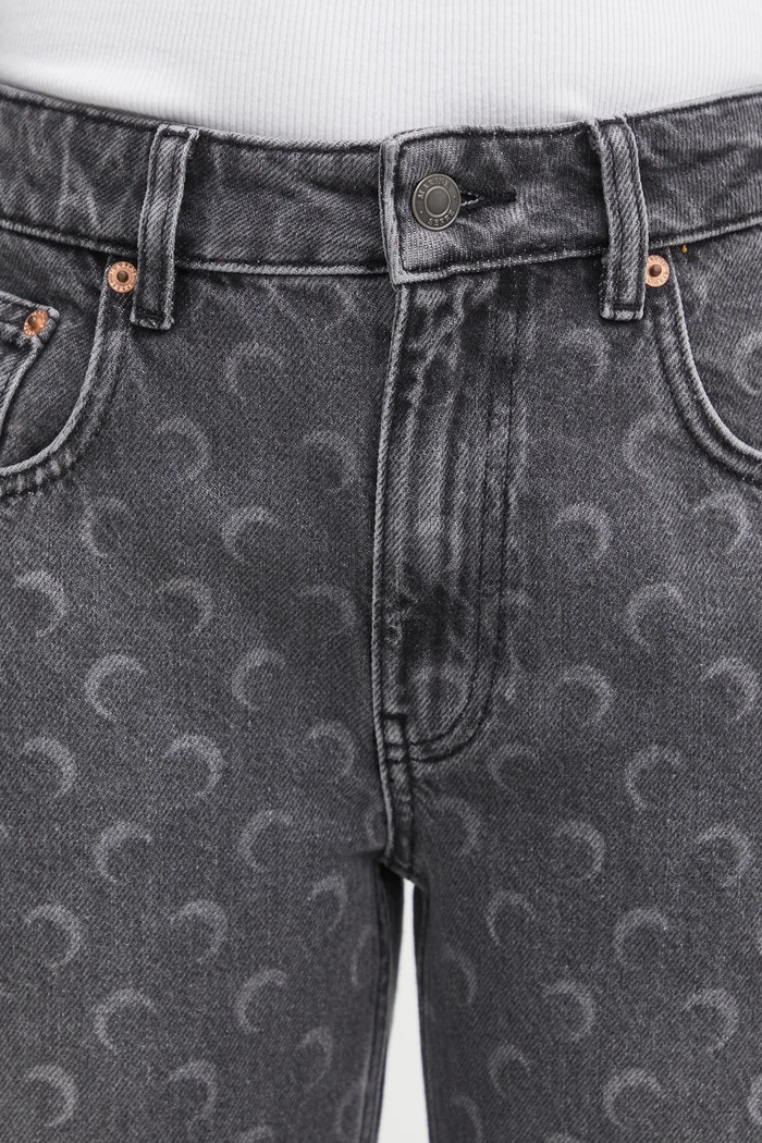 Джинсы Marine Serre Moon Laser Grey Wash Denim Straight серый WPA128BCDEN0006