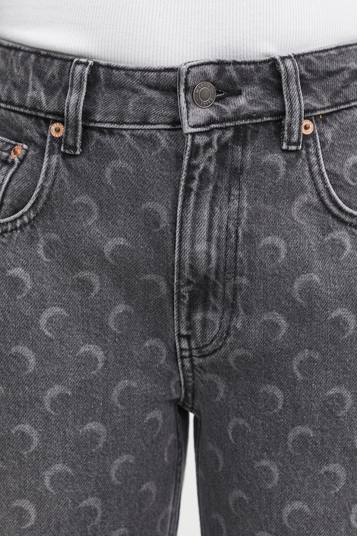 Джинсы Marine Serre Moon Laser Grey Wash Denim Straight серый WPA128BCDEN0006