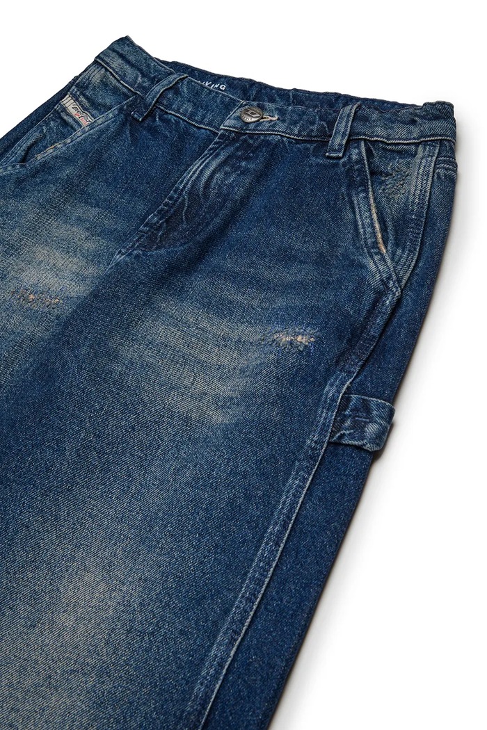 Dievča Detské rifle Diesel D-ARGJX-WORK-J TROUSERS J02349 tmavomodrá