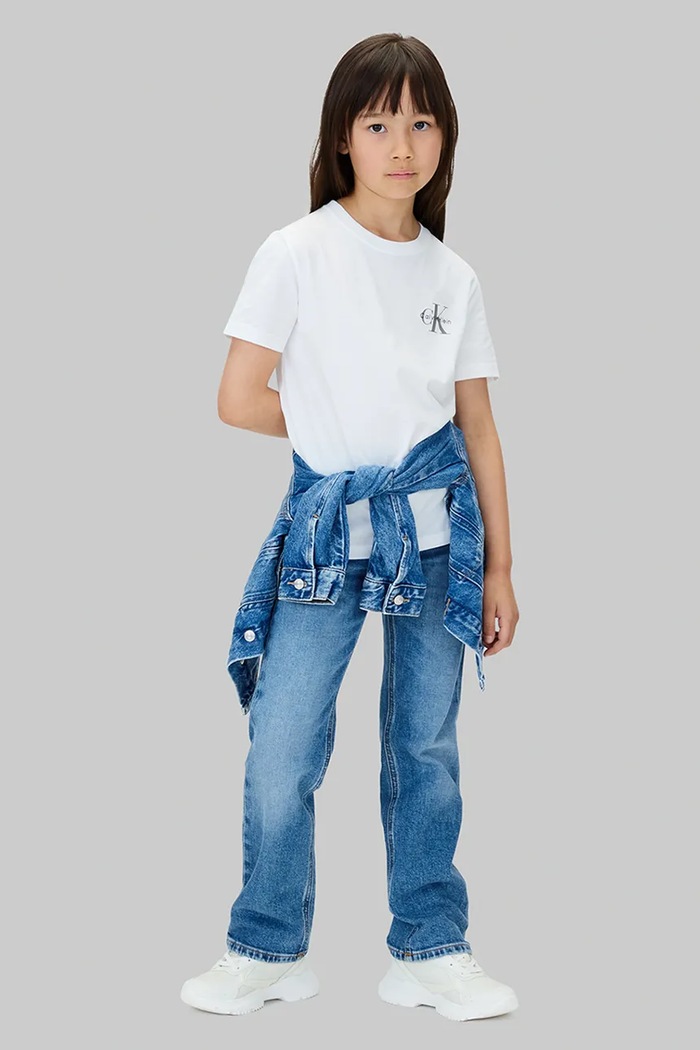 Detské rifle Calvin Klein Jeans MR STRAIGHT modrá IG0IG02996.9BYA