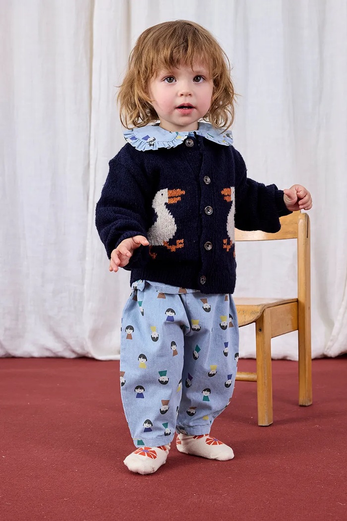 Bobo Choses Jeansy niemowlęce Game Pawns niebieski 225AB082