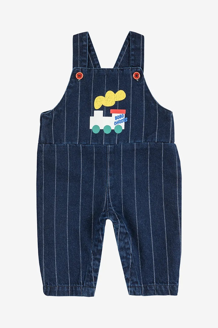 Bobo Choses ogrodniczki niemowlęce Choo Choo 225AB092 granatowy AW25