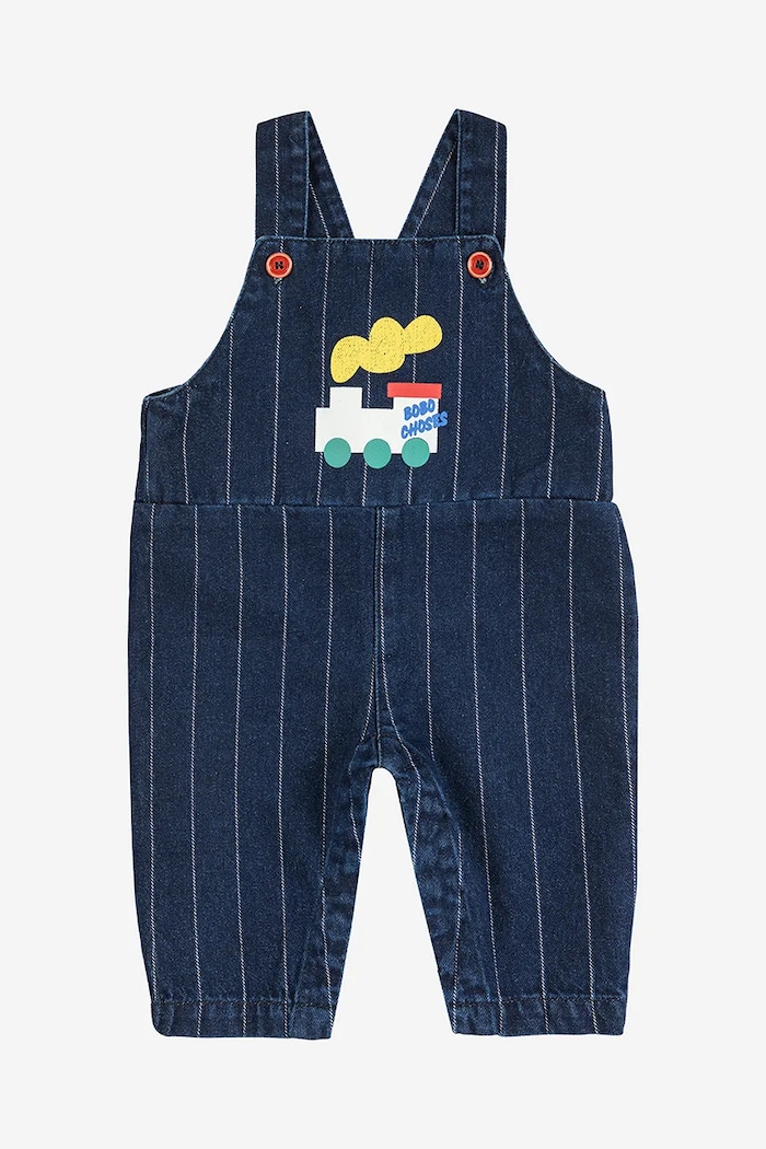 Bobo Choses ogrodniczki niemowlęce Choo Choo 225AB092 granatowy AW25