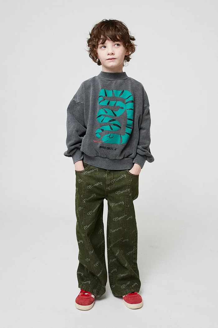 Bobo Choses jeans copii Memory jeans verde 225BC009