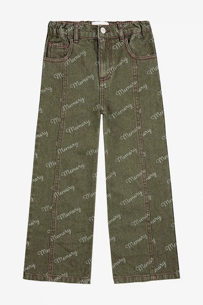 Bobo Choses jeans copii Memory 225BC009 verde AW25