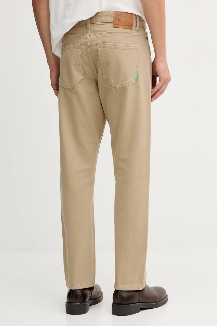 Îmbrăcăminte United Colors of Benetton pantaloni straight bărbați din bumbac 4U32UE01W verde