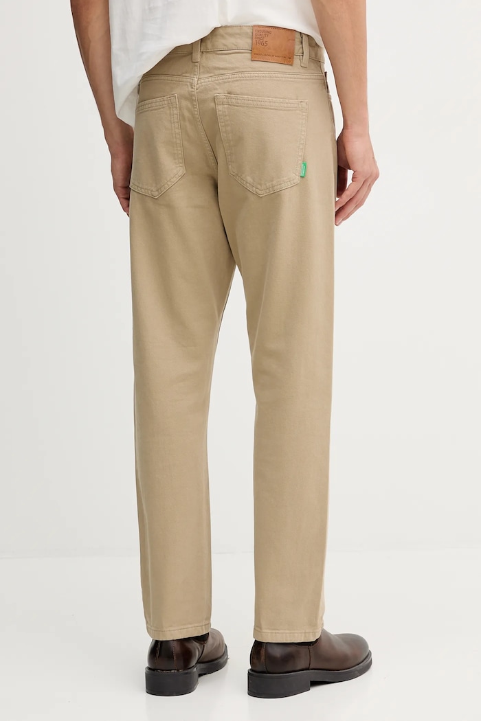 Îmbrăcăminte United Colors of Benetton pantaloni straight bărbați din bumbac 4U32UE01W verde