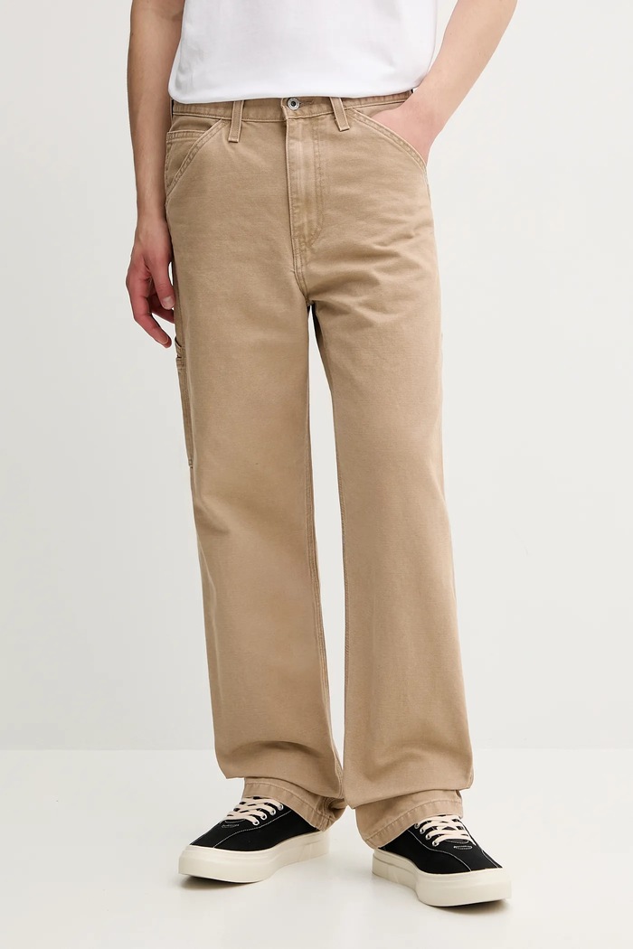 Bavlnené nohavice Levi's 568 LOOSE STRT CARPENTER bavlna béžová 55849.0067