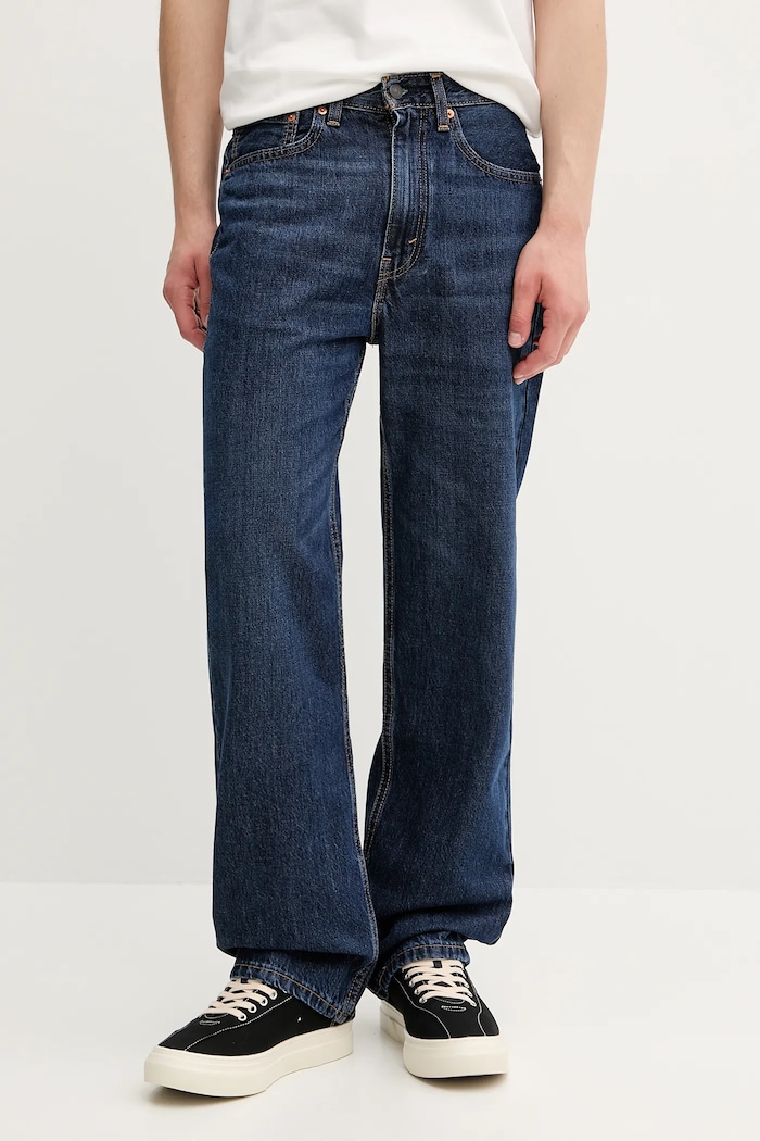 Levi's blugi din bumbac 565 LOOSE STRAIGHT bleumarin A7221.0011