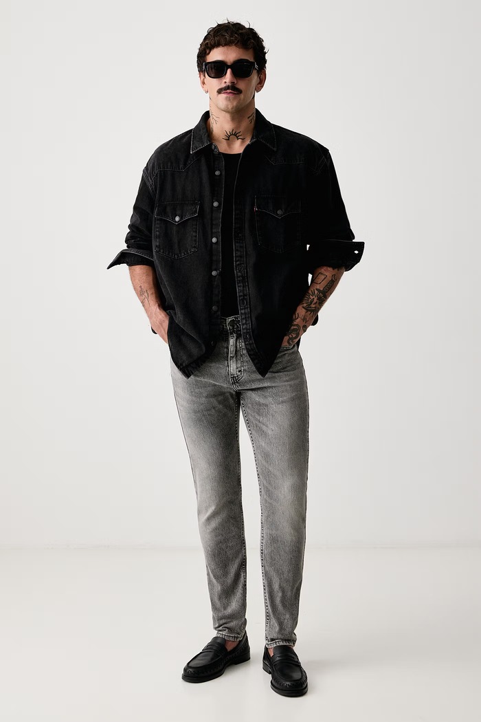 Levi's Jeansy slim taper męskie 515 SLIM FIT STRAIGHT A7222 szary AA00