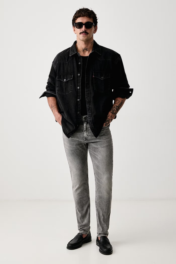 Levi's Jeansy slim taper męskie 515 SLIM FIT STRAIGHT A7222 szary AA00