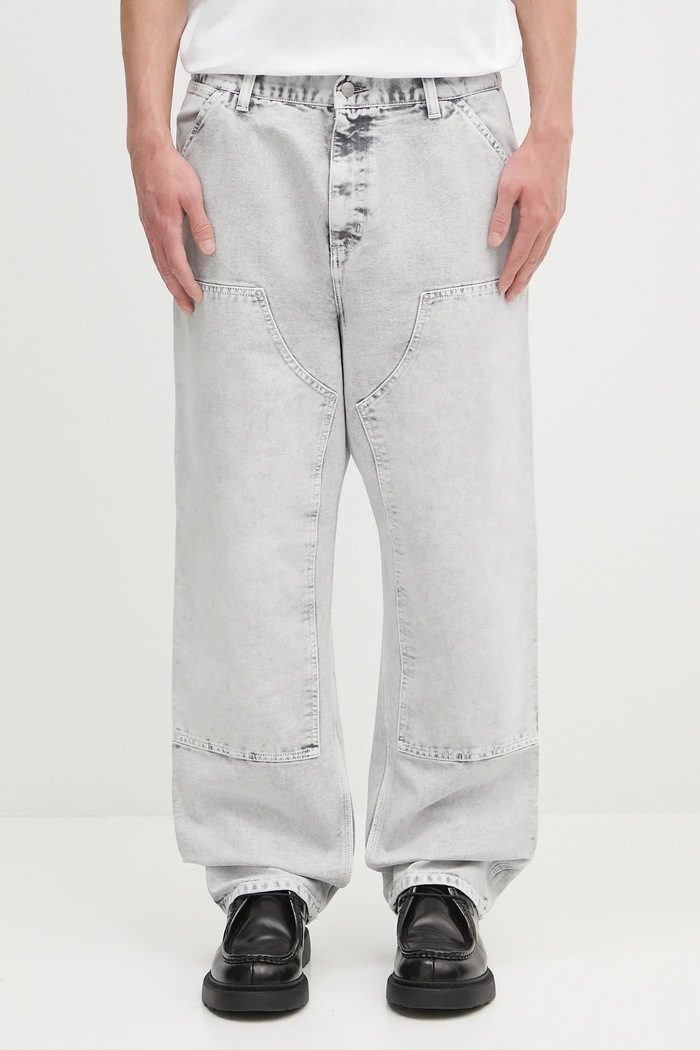 Džíny Carhartt WIP Double Knee Pant šedá I035556.895F