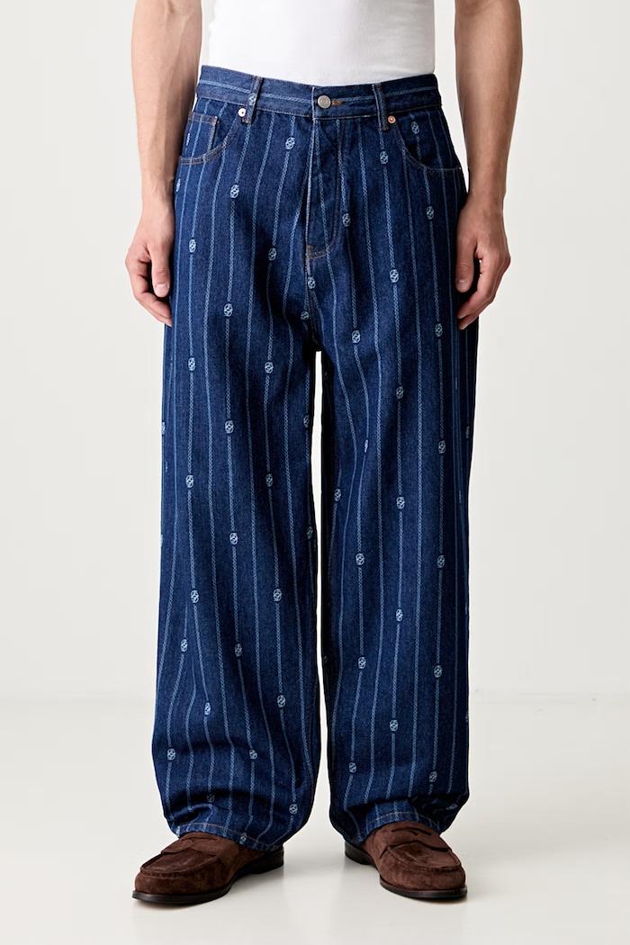 Drôle de Monsieur Le Jean Baggy Monogramme relaxed fit da uomo blu I.BP168.CO238