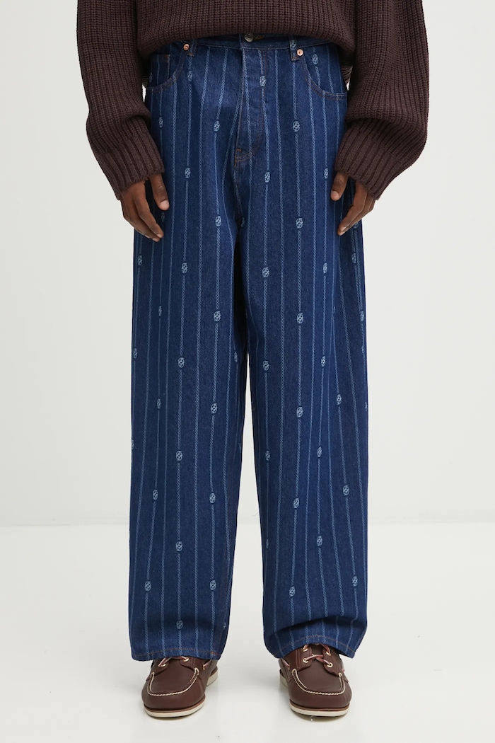Τζιν παντελόνι Drôle de Monsieur Le Jean Baggy Monogramme μπλε I.BP168.CO238