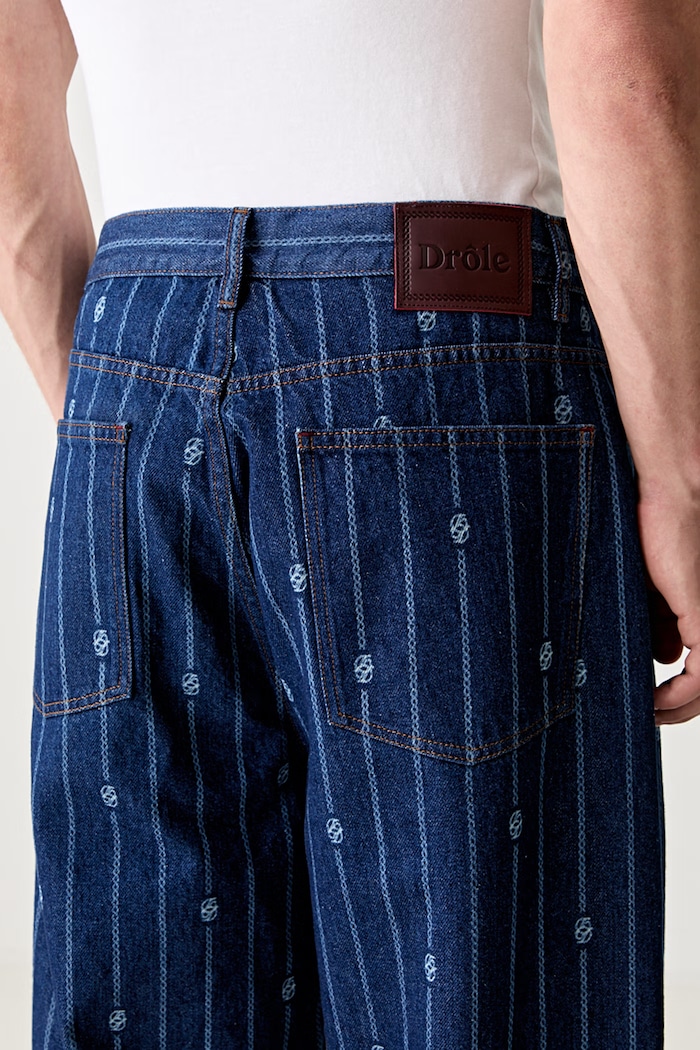 Drôle de Monsieur Le Jean Baggy Monogramme relaxed fit da uomo blu I.BP168.CO238
