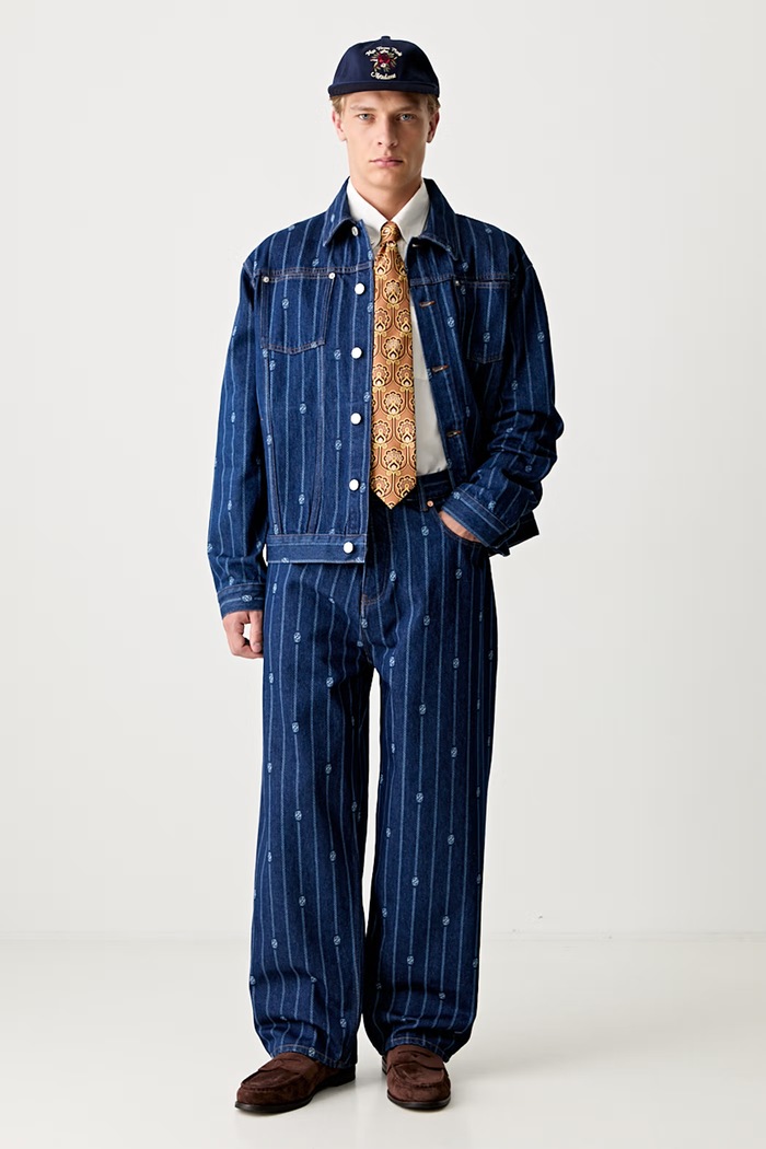 Drôle de Monsieur Le Jean Baggy Monogramme relaxed fit Ανδρικά I.BP168.CO238 μπλε