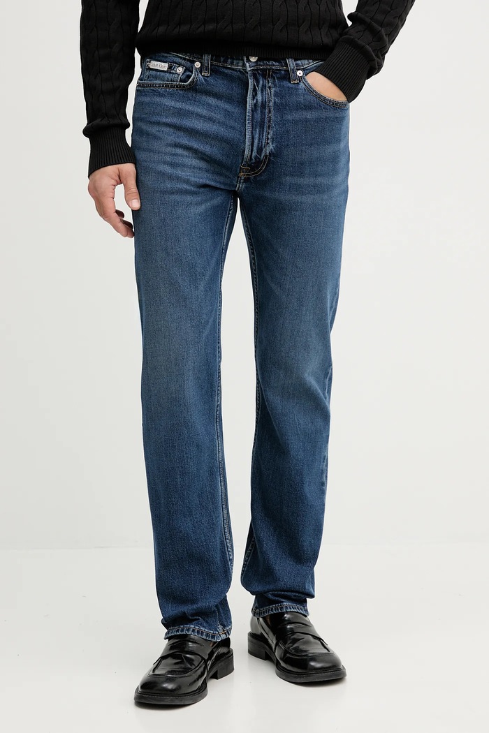 Kavbojke Calvin Klein Jeans mornarsko modra LV04LB782G