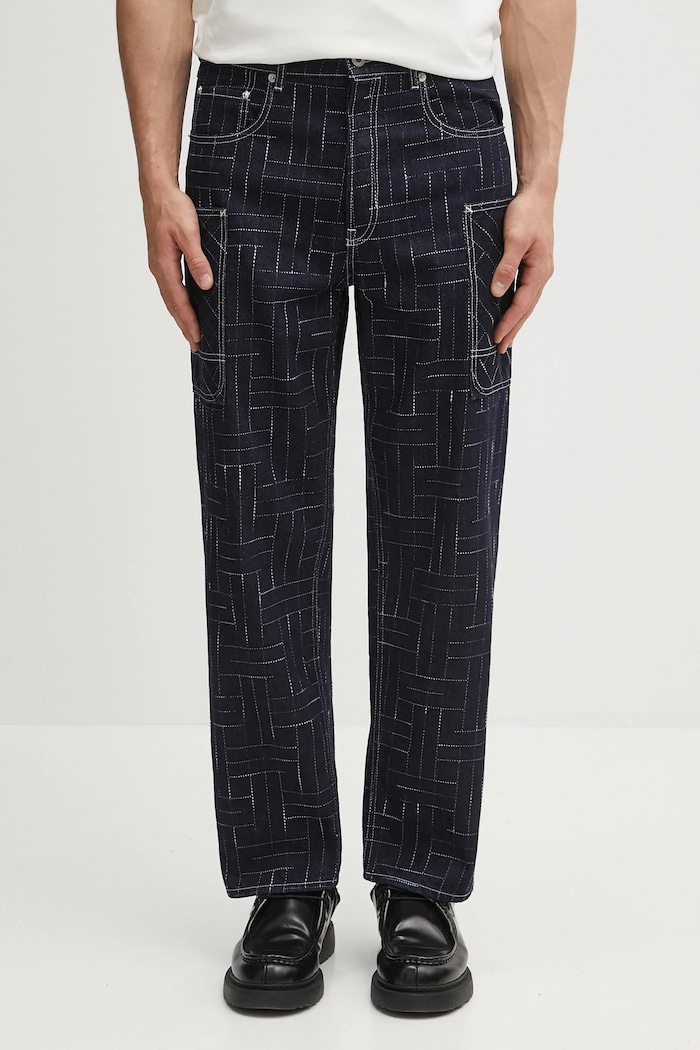 Kenzo jeans Weave Cargo Monkey Fit navy FF65DP4086V1
