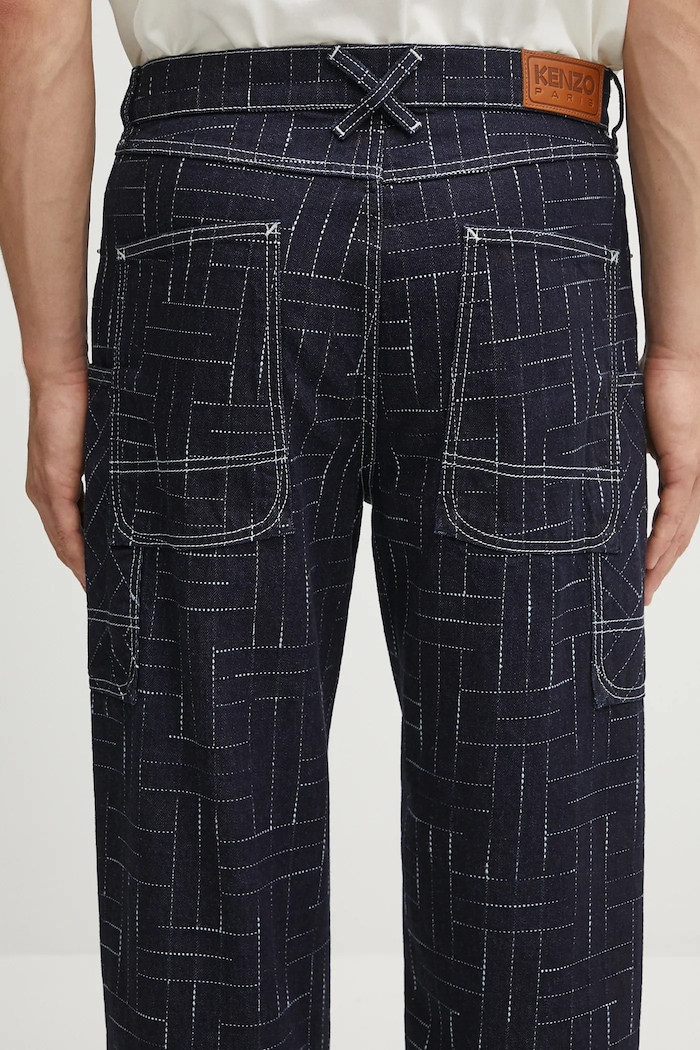 Kenzo jeans Weave Cargo Monkey Fit FF65DP4086V1 navy