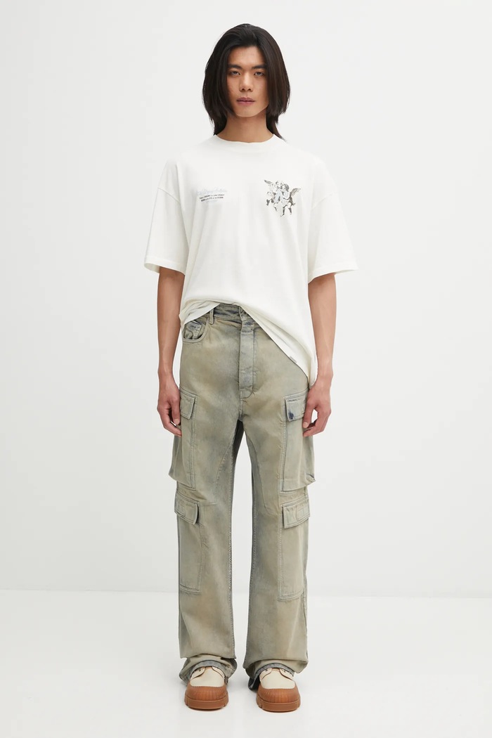 Bavlnené rifle Rick Owens DRKSHDW Double Cargo DU02E7361.DMP sivá