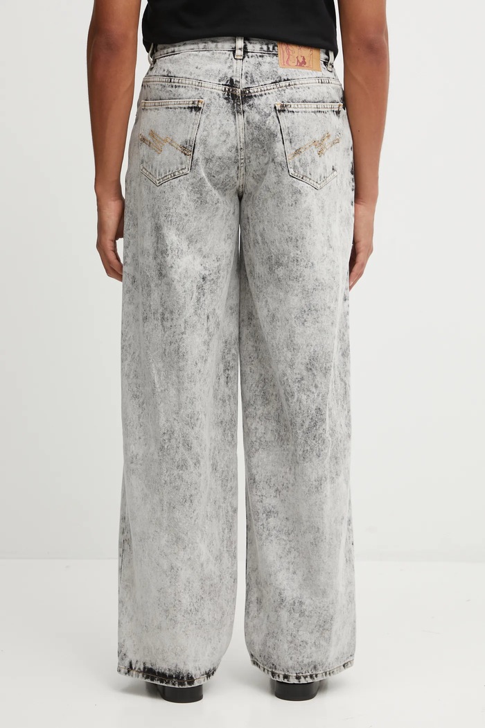 Odzież Martine Rose jeansy Zip Hem 259WD09049 szary