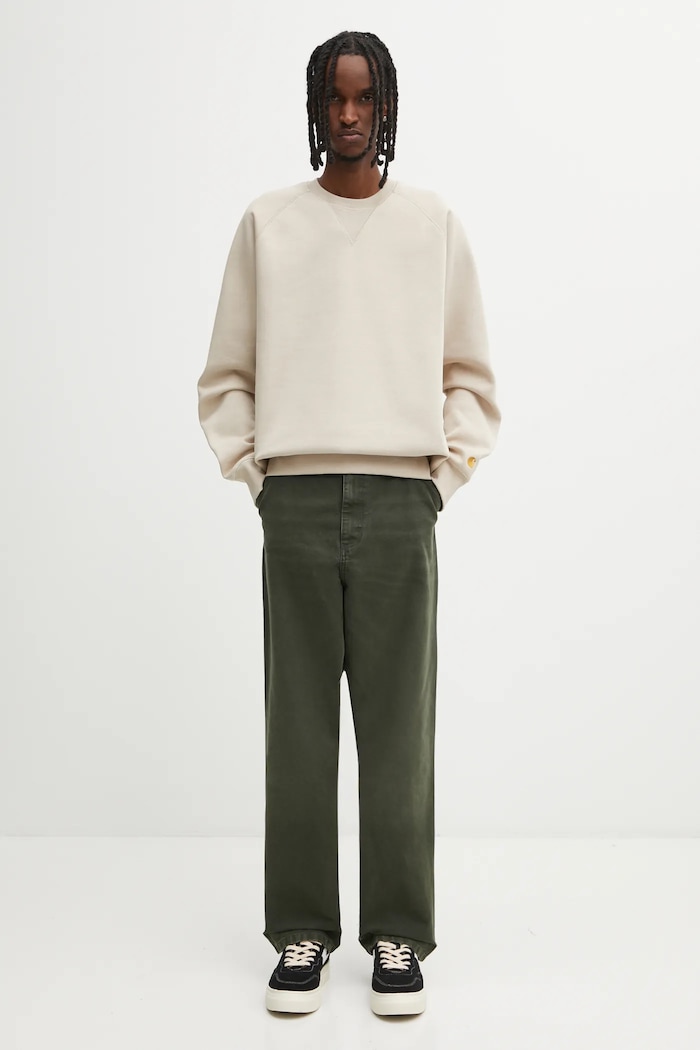 Carhartt WIP jeansy bawełniane Single Knee Pant I034798.494O zielony