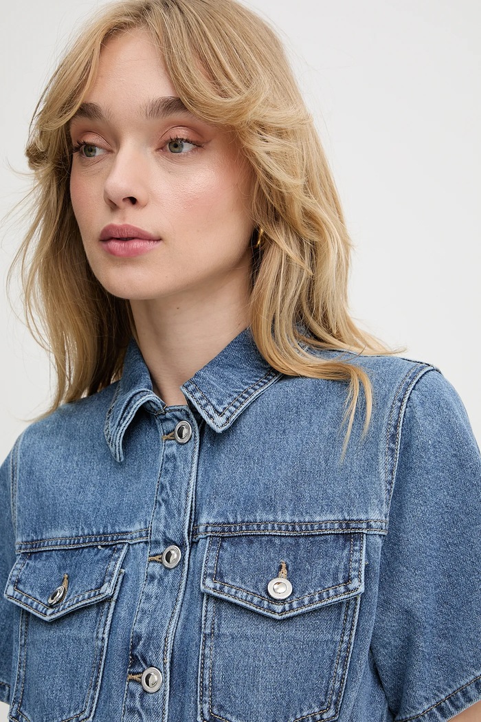 Morgan salopetă jeans SHELOR albastru