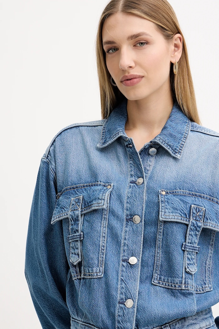 Guess kombinezon jeansowy KINSLEY niebieski W5YD58.D5B94