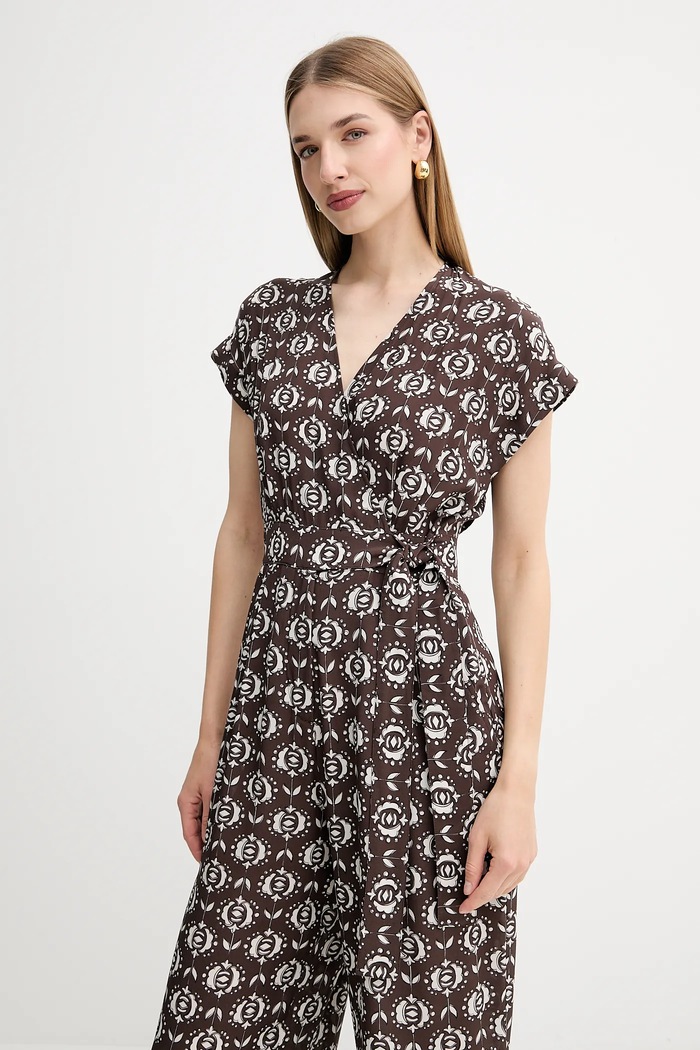 Svileni kombinezon Weekend Max Mara ARIZONA smeđa 2525246021600