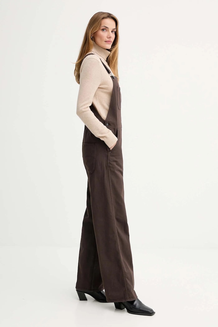 Džínové lacláče G-Star Straight Dungaree D26926.E078 hnědá AW25