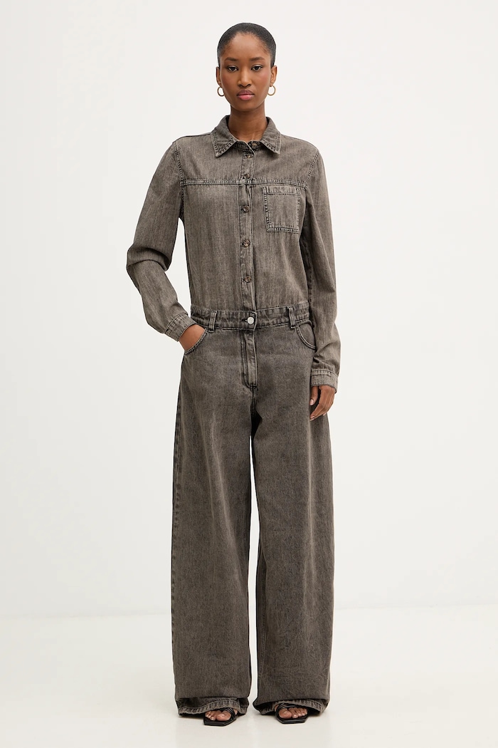 Haveone salopetă jeans fixat gri YGZ.P009