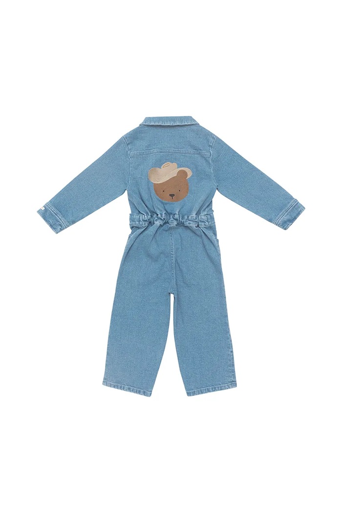 Dievča Detský bavlnený overal Donsje Lard Denim Jumpsuit Western Bear 4104501 modrá