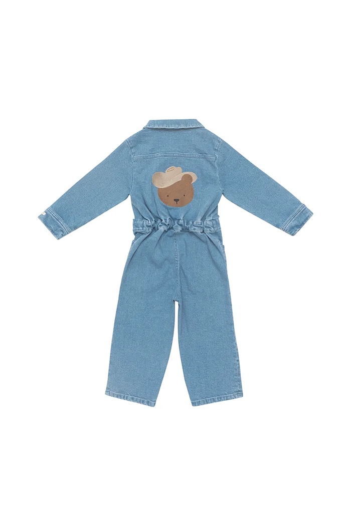 Dievča Detský bavlnený overal Donsje Lard Denim Jumpsuit Western Bear 4104501 modrá
