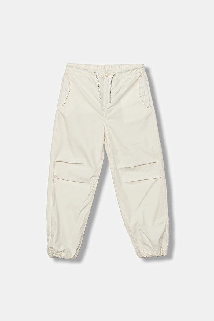 Dětské bavlněné kalhoty Tommy Hilfiger KB0KB09779.9BYA béžová AW25