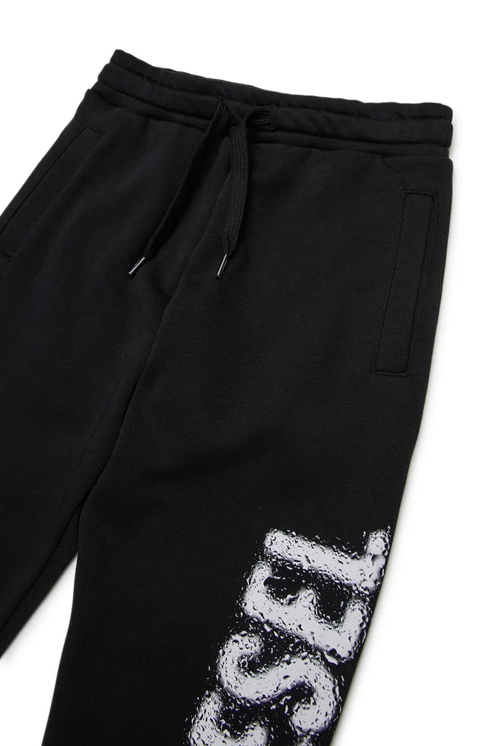 Băieți Diesel pantaloni de trening din bumbac pentru copii PANTLI TROUSERS J02445 negru