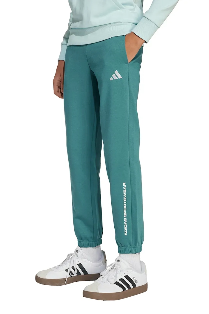 Dětské tepláky adidas pletenina zelená KC2777