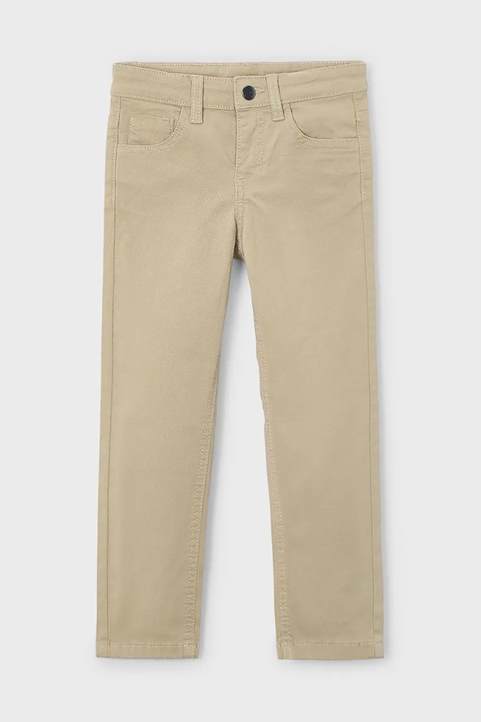 Mayoral spodnie slim fit basic z elastanem beżowy 517.5A.Mini.9BYA