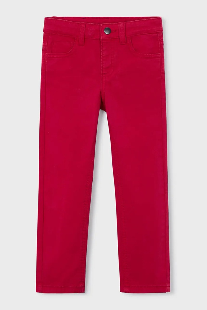 Mayoral spodnie slim fit basic z elastanem czerwony 517.5A.Mini.9BYA
