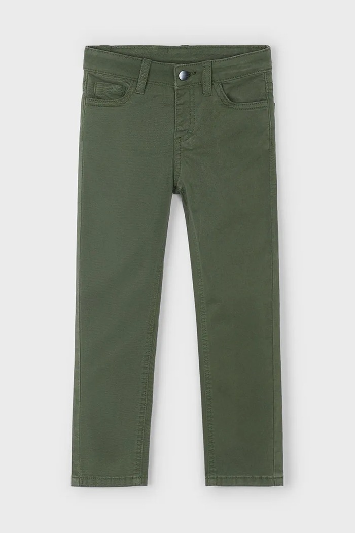 Hlače Mayoral slim fit basic s elastinom zelena 517.5A.Mini.9BYA