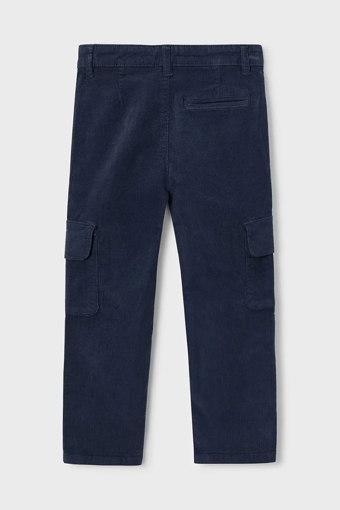 Mayoral pantaloni din catifea pentru copii cargo sztruks 4564.5F.Mini.9BYA bleumarin AW25