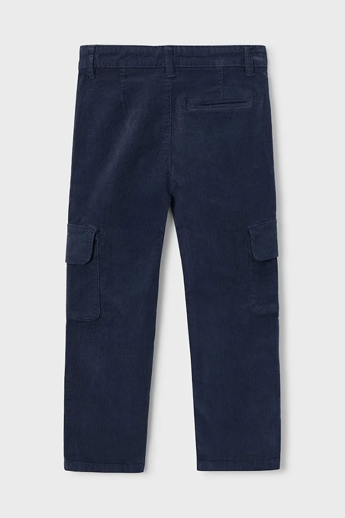 Mayoral pantaloni din catifea pentru copii cargo sztruks 4564.5F.Mini.9BYA bleumarin AW25