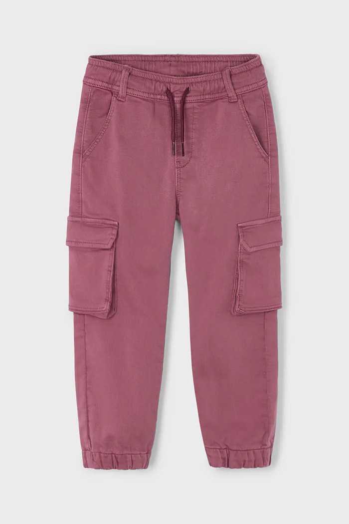 Mayoral spodnie dziecięce cargo soft 4567.5F.Mini.9BYA bordowy AW25