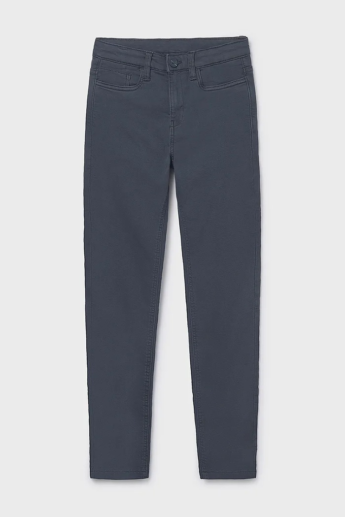 Detské nohavice Mayoral soft s elastanom tmavomodrá 7569.7E.Junior.9BYA