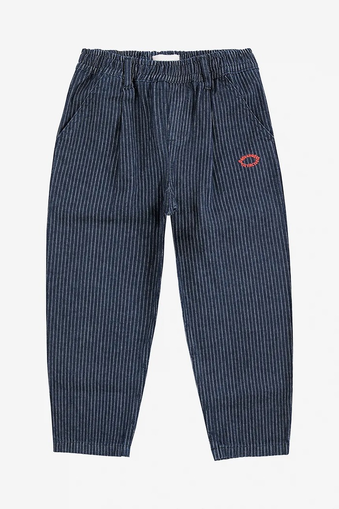 Detské bavlnené nohavice Bobo Choses Tic Tac Toe 225AC079 tmavomodrá AW25