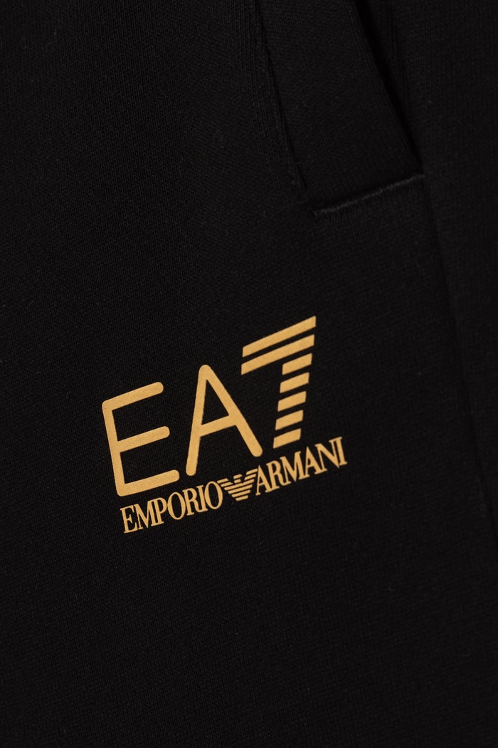 Chłopiec EA7 Emporio Armani spodnie dresowe dziecięce z bawełną 7B000163.AF10368 czarny