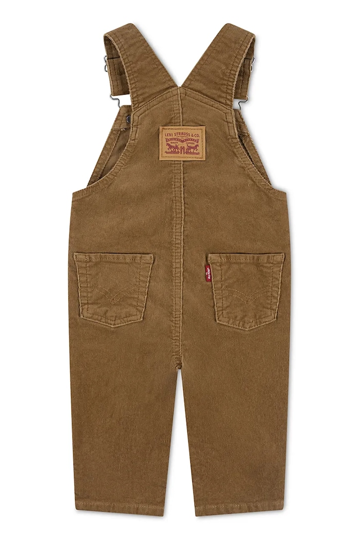 Παιδικές βαμβακερές ολόσωμες φόρμες Levi's CORDUROY OVERALL 6EJ335.B καφέ AW25