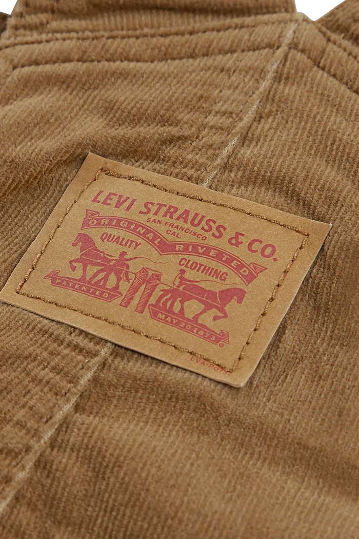 Παιδικές βαμβακερές ολόσωμες φόρμες Levi's CORDUROY OVERALL καφέ 6EJ335.B